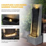 TITIMO 49.6''H Cascading Rock Water Fountain Outdoor Garden Waterfall with Light... - Image 6