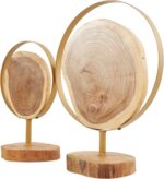 Deco 79 Wood Abstract Handmade Decorative Sculpture Live Edge Slab Home Decor St... - Image 8