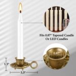 NIKKY HOME Gold Taper Candle Holders Set of 2, Vintage Metal Candlestick for Tab... - Image 6