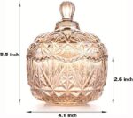 Colorful Crystal Glass Candy Snack Barrel Storage Jar Embossed Luxury Cookie Buf... - Image 3