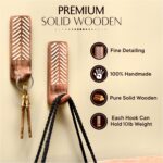 Indian Shelf Boho Wood Adhesive Wall Hooks - 3 Pack Decorative Peel and Stick Ke... - Image 6