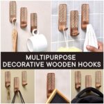 Indian Shelf Boho Wood Adhesive Wall Hooks - 3 Pack Decorative Peel and Stick Ke... - Image 7