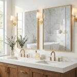 2-Pack 22"x30" Brushed Gold Bathroom Mirror, Modern Brass Deep-Set Metal Frame, ... - Image 3
