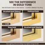 2-Pack 22"x30" Brushed Gold Bathroom Mirror, Modern Brass Deep-Set Metal Frame, ... - Image 6