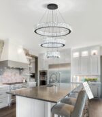 Modern Crystal Chandelier 36W Dimmable LED Ceiling Light Fixture with Remote Lux... - Image 5