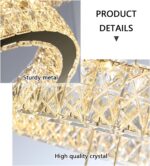 Modern Crystal Chandelier 36W Dimmable LED Ceiling Light Fixture with Remote Lux... - Image 6