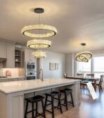 Modern Crystal Chandelier 36W Dimmable LED Ceiling Light Fixture with Remote Lux... - Image 9
