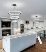 Modern Crystal Chandelier 36W Dimmable LED Ceiling Light Fixture with Remote Lux... - Image 10