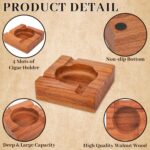 Premium Wooden Cigar Ashtray with Cigar Cutter, Large Cigarette Ash Tray Set wit... - Image 4