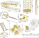 EOOUT Gold Office Supplies Set Desk Accessories, Acrylic Stapler Set Staple Remo... - Image 3