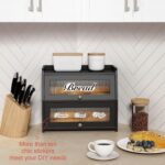 Goozii Large Bread Box for Kitchen Countertop, Black Bread Storage Container for... - Image 6