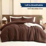 Paxrac Earthy Brown Comforter Queen Size, Neutral 3 Pieces Comforter Set, Lightw... - Image 3