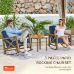 NATURAL EXPRESSIONS Sunbrella Rocking Bistro Set, 3 Piece Outdoor Patio Conversa... - Image 3
