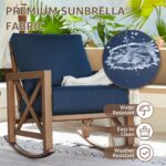 NATURAL EXPRESSIONS Sunbrella Rocking Bistro Set, 3 Piece Outdoor Patio Conversa... - Image 4