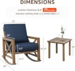 NATURAL EXPRESSIONS Sunbrella Rocking Bistro Set, 3 Piece Outdoor Patio Conversa... - Image 7
