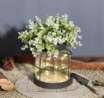 Dnnnii Vintage Glass Farmhouse Vase - Handmade Rustic Lantern Planter with Bonus... - Image 4