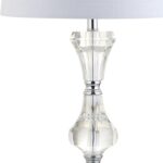 JONATHAN Y 25" Clear Crystal Table Lamp, Glam Traditional Faceted Glass Bedside ... - Image 6