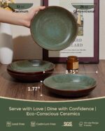 Pokini 16 Piece Double Bowl Dinnerware Sets with Pasta Bowls, Highly Chip and Cr... - Image 3