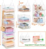 6 Tier Extended Depth Hanging Closet Organizer, Closet Storage Hanging Shelves w... - Image 4