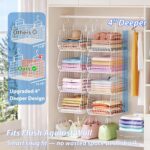 6 Tier Extended Depth Hanging Closet Organizer, Closet Storage Hanging Shelves w... - Image 5