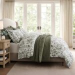 EverGrace 100% Cotton Sateen Duvet Cover Set Queen Size, 3 Piece Floral Toile Be... - Image 3