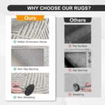 NICETOWN 8x10 White Area Rug for Bedroom, Jacquard Large Thin Washable Rug for L... - Image 4