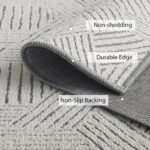 NICETOWN 8x10 White Area Rug for Bedroom, Jacquard Large Thin Washable Rug for L... - Image 5