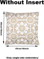 ELANE Embroidered Floral Pillow Covers 18x18 Inch for Couch, Office, Living Room... - Image 3
