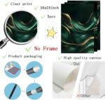 Vlolvfe Green And Gold Wall Art Gold Foil Artwork Abstract Marble Wall Art Emera... - Image 4
