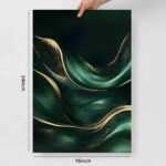Vlolvfe Green And Gold Wall Art Gold Foil Artwork Abstract Marble Wall Art Emera... - Image 6