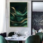 Vlolvfe Green And Gold Wall Art Gold Foil Artwork Abstract Marble Wall Art Emera... - Image 8