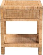 Bali & pari Adelia Modern Bohemian Natural Rattan and Mahogany Wood 1-Drawer Nig... - Image 8