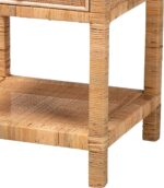 Bali & pari Adelia Modern Bohemian Natural Rattan and Mahogany Wood 1-Drawer Nig... - Image 9