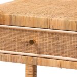 Bali & pari Adelia Modern Bohemian Natural Rattan and Mahogany Wood 1-Drawer Nig... - Image 10