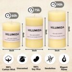 Ivory Pillar Candles Set of 3 - Hand-Poured Unscented Candles, 4", 5", 6" Smokel... - Image 5
