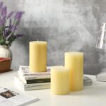 Ivory Pillar Candles Set of 3 - Hand-Poured Unscented Candles, 4", 5", 6" Smokel... - Image 6