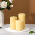 Ivory Pillar Candles Set of 3 - Hand-Poured Unscented Candles, 4", 5", 6" Smokel... - Image 7