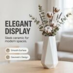 Small White Vase, 7.4 Inch Ceramic Flower Vases Minimalism Style for Modern Tabl... - Image 5