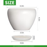 Deep Dream 6 Inch Plant Pot - Ceramic Planter with Drainage Hole and Trays, Mode... - Image 4