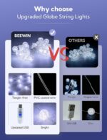 Upgrade Globe String Lights,10FT 30 LED USB Fairy Lights,8 Modes Crystal Crackle... - Image 5