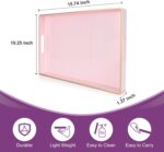 Gifturbo Pink Serving Trays,Decorative Serving Tray with Handles, Coffee Table R... - Image 3