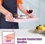 Gifturbo Pink Serving Trays,Decorative Serving Tray with Handles, Coffee Table R... - Image 4