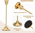 Tifanso Taper Candle Stick Holder - 3PCS Brass Gold Pillar Tall Candlestick Hold... - Image 5