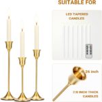 Tifanso Taper Candle Stick Holder - 3PCS Brass Gold Pillar Tall Candlestick Hold... - Image 6