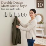 Railroad Spike Cast Iron Hooks (10 Pack) Handmade Blacksmith, Wall Mounted Farmh... - Image 3