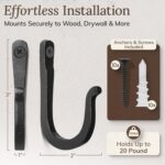 Railroad Spike Cast Iron Hooks (10 Pack) Handmade Blacksmith, Wall Mounted Farmh... - Image 4