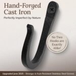 Railroad Spike Cast Iron Hooks (10 Pack) Handmade Blacksmith, Wall Mounted Farmh... - Image 5