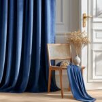 FMFUNCTEX Velvet Blackout Curtains Navy Blue Thermal Insulated Curtains for Bedr... - Image 3