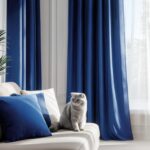 FMFUNCTEX Velvet Blackout Curtains Navy Blue Thermal Insulated Curtains for Bedr... - Image 6
