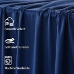 FMFUNCTEX Velvet Blackout Curtains Navy Blue Thermal Insulated Curtains for Bedr... - Image 9
